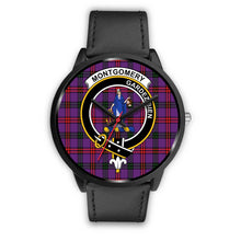Load image into Gallery viewer, Montgomery Modern Clans ,Black Metal Mesh watch, leather steel watch, tartan watch, tartan watches, clan watch, scotland watch, merry christmas, cyber Monday, halloween, black Friday