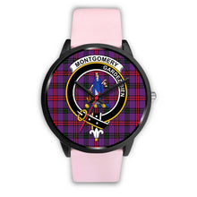 Load image into Gallery viewer, Montgomery Modern Clans ,Silver Metal Link watch, leather steel watch, tartan watch, tartan watches, clan watch, scotland watch, merry christmas, cyber Monday, halloween, black Friday