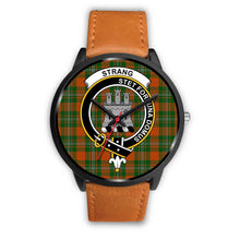 Load image into Gallery viewer, Strang Clans ,Pink Leather watch, leather steel watch, tartan watch, tartan watches, clan watch, scotland watch, merry christmas, cyber Monday, halloween, black Friday