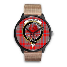 Load image into Gallery viewer, Moubray Clans ,Brown Leather watch, leather steel watch, tartan watch, tartan watches, clan watch, scotland watch, merry christmas, cyber Monday, halloween, black Friday