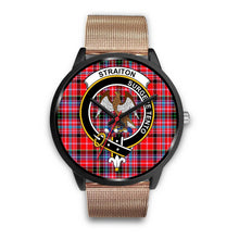 Load image into Gallery viewer, Straiton Clans ,Brown Leather watch, leather steel watch, tartan watch, tartan watches, clan watch, scotland watch, merry christmas, cyber Monday, halloween, black Friday