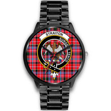 Load image into Gallery viewer, Straiton Clans ,Black Metal Link watch, leather steel watch, tartan watch, tartan watches, clan watch, scotland watch, merry christmas, cyber Monday, halloween, black Friday