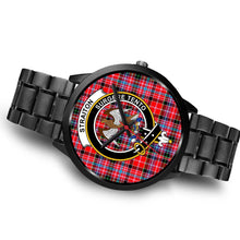 Load image into Gallery viewer, Straiton Clans ,Brown Leather watch, leather steel watch, tartan watch, tartan watches, clan watch, scotland watch, merry christmas, cyber Monday, halloween, black Friday