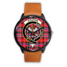 Load image into Gallery viewer, Straiton Clans ,Pink Leather watch, leather steel watch, tartan watch, tartan watches, clan watch, scotland watch, merry christmas, cyber Monday, halloween, black Friday