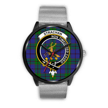Load image into Gallery viewer, Strachan Clans ,Rose Gold Metal Link watch, leather steel watch, tartan watch, tartan watches, clan watch, scotland watch, merry christmas, cyber Monday, halloween, black Friday