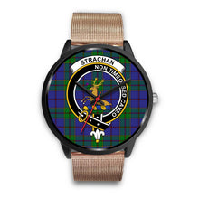 Load image into Gallery viewer, Strachan Clans ,Brown Leather watch, leather steel watch, tartan watch, tartan watches, clan watch, scotland watch, merry christmas, cyber Monday, halloween, black Friday