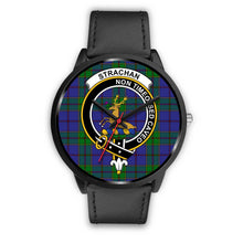 Load image into Gallery viewer, Strachan Clans ,Black Metal Mesh watch, leather steel watch, tartan watch, tartan watches, clan watch, scotland watch, merry christmas, cyber Monday, halloween, black Friday