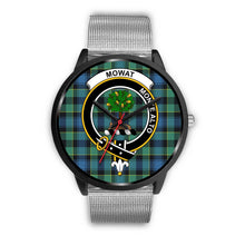 Load image into Gallery viewer, Mowat Clans ,Rose Gold Metal Link watch, leather steel watch, tartan watch, tartan watches, clan watch, scotland watch, merry christmas, cyber Monday, halloween, black Friday
