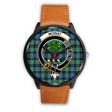 Load image into Gallery viewer, Mowat Clans ,Pink Leather watch, leather steel watch, tartan watch, tartan watches, clan watch, scotland watch, merry christmas, cyber Monday, halloween, black Friday