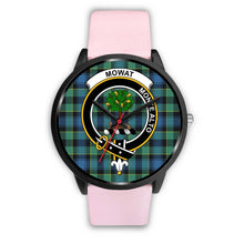Load image into Gallery viewer, Mowat Clans ,Silver Metal Link watch, leather steel watch, tartan watch, tartan watches, clan watch, scotland watch, merry christmas, cyber Monday, halloween, black Friday