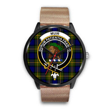 Load image into Gallery viewer, Muir Clans ,Brown Leather watch, leather steel watch, tartan watch, tartan watches, clan watch, scotland watch, merry christmas, cyber Monday, halloween, black Friday
