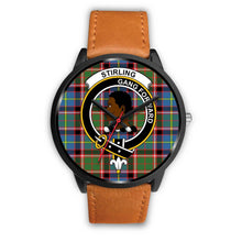 Load image into Gallery viewer, Stirling (of Keir) Clans ,Pink Leather watch, leather steel watch, tartan watch, tartan watches, clan watch, scotland watch, merry christmas, cyber Monday, halloween, black Friday