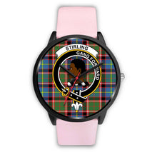 Load image into Gallery viewer, Stirling (of Keir) Clans ,Silver Metal Link watch, leather steel watch, tartan watch, tartan watches, clan watch, scotland watch, merry christmas, cyber Monday, halloween, black Friday