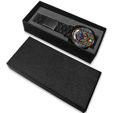 Load image into Gallery viewer, Stirling (of Cadder-Present Chief) Clans ,White Leather watch, leather steel watch, tartan watch, tartan watches, clan watch, scotland watch, merry christmas, cyber Monday, halloween, black Friday