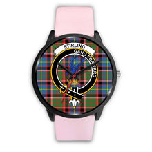 Load image into Gallery viewer, Stirling (of Cadder-Present Chief) Clans ,Silver Metal Link watch, leather steel watch, tartan watch, tartan watches, clan watch, scotland watch, merry christmas, cyber Monday, halloween, black Friday