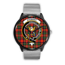 Load image into Gallery viewer, Stewart Clans ,Rose Gold Metal Link watch, leather steel watch, tartan watch, tartan watches, clan watch, scotland watch, merry christmas, cyber Monday, halloween, black Friday