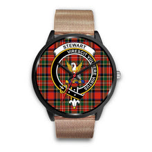 Load image into Gallery viewer, Stewart Clans ,Brown Leather watch, leather steel watch, tartan watch, tartan watches, clan watch, scotland watch, merry christmas, cyber Monday, halloween, black Friday