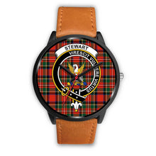 Load image into Gallery viewer, Stewart Clans ,Pink Leather watch, leather steel watch, tartan watch, tartan watches, clan watch, scotland watch, merry christmas, cyber Monday, halloween, black Friday