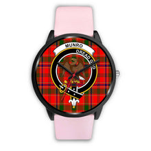 Load image into Gallery viewer, Munro Modern Clans ,Silver Metal Link watch, leather steel watch, tartan watch, tartan watches, clan watch, scotland watch, merry christmas, cyber Monday, halloween, black Friday