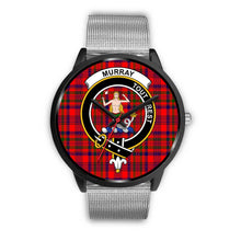 Load image into Gallery viewer, Murray (of Dysart) Clans ,Rose Gold Metal Link watch, leather steel watch, tartan watch, tartan watches, clan watch, scotland watch, merry christmas, cyber Monday, halloween, black Friday