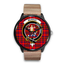 Load image into Gallery viewer, Murray (of Dysart) Clans ,Brown Leather watch, leather steel watch, tartan watch, tartan watches, clan watch, scotland watch, merry christmas, cyber Monday, halloween, black Friday