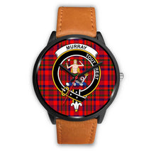 Load image into Gallery viewer, Murray (of Dysart) Clans ,Pink Leather watch, leather steel watch, tartan watch, tartan watches, clan watch, scotland watch, merry christmas, cyber Monday, halloween, black Friday