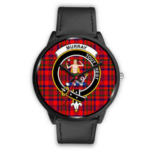 Load image into Gallery viewer, Murray (of Dysart) Clans ,Black Metal Mesh watch, leather steel watch, tartan watch, tartan watches, clan watch, scotland watch, merry christmas, cyber Monday, halloween, black Friday