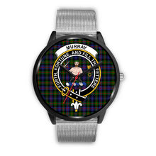 Load image into Gallery viewer, Murray of Atholl Modern Clans ,Rose Gold Metal Link watch, leather steel watch, tartan watch, tartan watches, clan watch, scotland watch, merry christmas, cyber Monday, halloween, black Friday