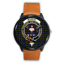 Load image into Gallery viewer, Murray of Atholl Modern Clans ,Pink Leather watch, leather steel watch, tartan watch, tartan watches, clan watch, scotland watch, merry christmas, cyber Monday, halloween, black Friday