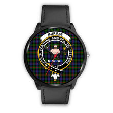 Load image into Gallery viewer, Murray of Atholl Modern Clans ,Black Metal Mesh watch, leather steel watch, tartan watch, tartan watches, clan watch, scotland watch, merry christmas, cyber Monday, halloween, black Friday