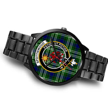 Load image into Gallery viewer, Spottiswood Clans ,Brown Leather watch, leather steel watch, tartan watch, tartan watches, clan watch, scotland watch, merry christmas, cyber Monday, halloween, black Friday