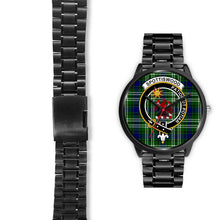 Load image into Gallery viewer, Spottiswood Clans ,Black Leather watch, leather steel watch, tartan watch, tartan watches, clan watch, scotland watch, merry christmas, cyber Monday, halloween, black Friday
