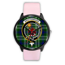 Load image into Gallery viewer, Spottiswood Clans ,Silver Metal Link watch, leather steel watch, tartan watch, tartan watches, clan watch, scotland watch, merry christmas, cyber Monday, halloween, black Friday