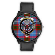Load image into Gallery viewer, Spalding Clans ,Black Metal Mesh watch, leather steel watch, tartan watch, tartan watches, clan watch, scotland watch, merry christmas, cyber Monday, halloween, black Friday
