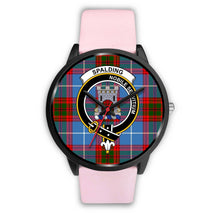 Load image into Gallery viewer, Spalding Clans ,Silver Metal Link watch, leather steel watch, tartan watch, tartan watches, clan watch, scotland watch, merry christmas, cyber Monday, halloween, black Friday