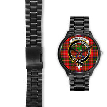 Load image into Gallery viewer, Somerville Clans ,Black Leather watch, leather steel watch, tartan watch, tartan watches, clan watch, scotland watch, merry christmas, cyber Monday, halloween, black Friday