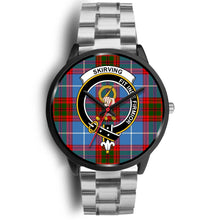 Load image into Gallery viewer, Skirving Clans ,Black Metal Link watch, leather steel watch, tartan watch, tartan watches, clan watch, scotland watch, merry christmas, cyber Monday, halloween, black Friday