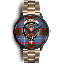 Load image into Gallery viewer, Skirving Clans ,Black Leather watch, leather steel watch, tartan watch, tartan watches, clan watch, scotland watch, merry christmas, cyber Monday, halloween, black Friday