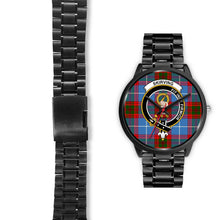 Load image into Gallery viewer, Skirving Clans ,Black Leather watch, leather steel watch, tartan watch, tartan watches, clan watch, scotland watch, merry christmas, cyber Monday, halloween, black Friday