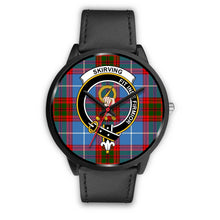 Load image into Gallery viewer, Skirving Clans ,Black Metal Mesh watch, leather steel watch, tartan watch, tartan watches, clan watch, scotland watch, merry christmas, cyber Monday, halloween, black Friday