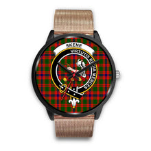 Load image into Gallery viewer, Skene Modern Clans ,Brown Leather watch, leather steel watch, tartan watch, tartan watches, clan watch, scotland watch, merry christmas, cyber Monday, halloween, black Friday