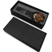 Load image into Gallery viewer, Skene Modern Clans ,White Leather watch, leather steel watch, tartan watch, tartan watches, clan watch, scotland watch, merry christmas, cyber Monday, halloween, black Friday