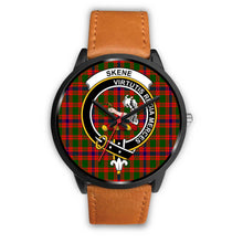 Load image into Gallery viewer, Skene Modern Clans ,Pink Leather watch, leather steel watch, tartan watch, tartan watches, clan watch, scotland watch, merry christmas, cyber Monday, halloween, black Friday