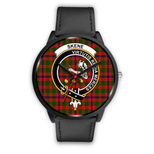 Load image into Gallery viewer, Skene Modern Clans ,Black Metal Mesh watch, leather steel watch, tartan watch, tartan watches, clan watch, scotland watch, merry christmas, cyber Monday, halloween, black Friday