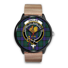 Load image into Gallery viewer, Sinclair Hunting Modern Clans ,Brown Leather watch, leather steel watch, tartan watch, tartan watches, clan watch, scotland watch, merry christmas, cyber Monday, halloween, black Friday