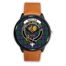 Load image into Gallery viewer, Sinclair Hunting Modern Clans ,Pink Leather watch, leather steel watch, tartan watch, tartan watches, clan watch, scotland watch, merry christmas, cyber Monday, halloween, black Friday