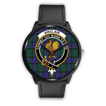 Load image into Gallery viewer, Sinclair Hunting Modern Clans ,Black Metal Mesh watch, leather steel watch, tartan watch, tartan watches, clan watch, scotland watch, merry christmas, cyber Monday, halloween, black Friday