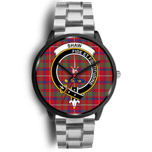 Load image into Gallery viewer, Shaw of Tordarroch Clans ,Rose Gold Metal Link watch, leather steel watch, tartan watch, tartan watches, clan watch, scotland watch, merry christmas, cyber Monday, halloween, black Friday