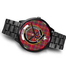 Load image into Gallery viewer, Shaw of Tordarroch Clans ,Brown Leather watch, leather steel watch, tartan watch, tartan watches, clan watch, scotland watch, merry christmas, cyber Monday, halloween, black Friday