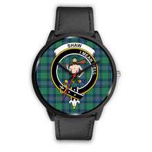 Load image into Gallery viewer, Shaw of Sauchie Clans ,Black Metal Mesh watch, leather steel watch, tartan watch, tartan watches, clan watch, scotland watch, merry christmas, cyber Monday, halloween, black Friday